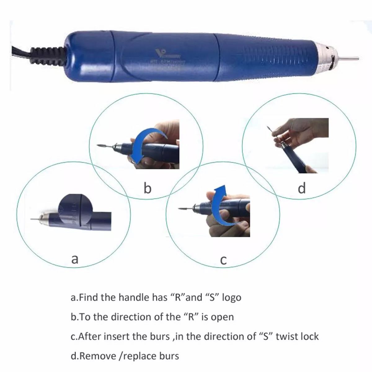 StrongDrill Q9T-R-M90000 Electric Dental Micromotor Brushless Handpiece 50K RPM